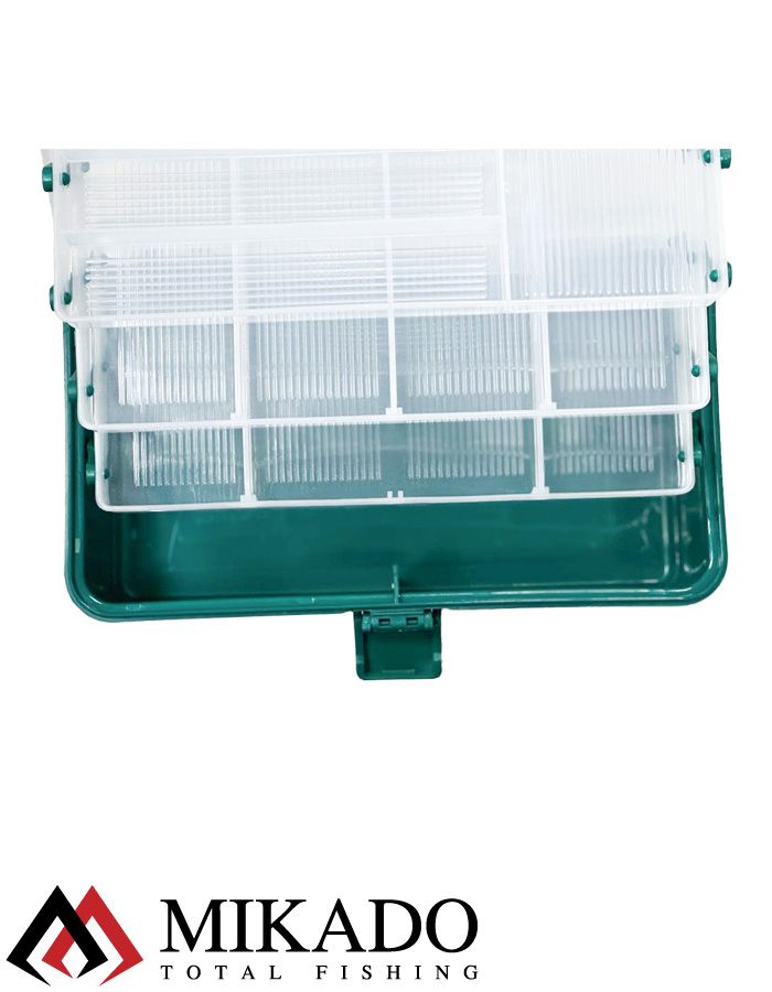 Рыболовный ящик Mikado размер 36x20x20 см. цвет - тёмно-зелёный, UABM-305