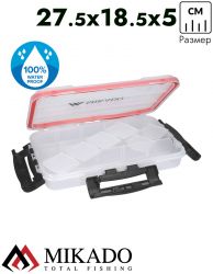 Коробка рыболова с уплотнит. Mikado UACH-H548 ( 27.5 см x 18.5 см 5 см.) водонепроницаемая