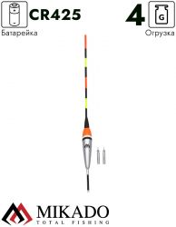 Поплавок с подсветкой Mikado MOVABLE LED 4 гр.(+2 батарейки) SMP-LED-03-4.0
