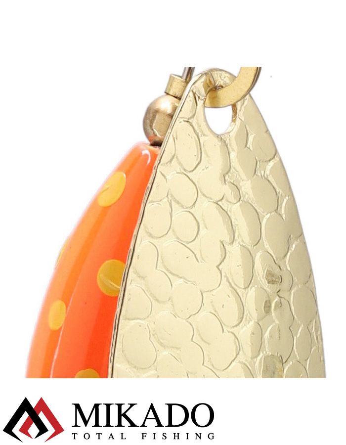 Блесна вращающаяся с кисточкой Mikado M-GRUB № 2, 7 г., GOLD/RED TIGER