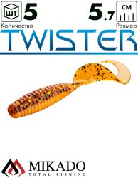 Твистер Mikado TWISTER 57 мм., 2.2 г., 72 (5 шт.)