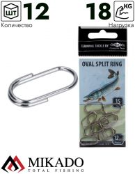 Кольцо заводное Mikado овальное NI № 13 тест 18 кг. (12 шт.)