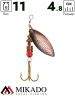Блесна вращающаяся Mikado WILLOW №3, 11 г., состаренная медь, длина лепестка 48 мм.