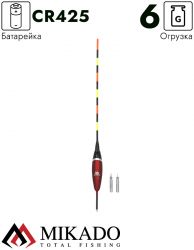 Поплавок с подсветкой Mikado MOVABLE LED 6 гр.(+2 батарейки) SMP-LED-04-6.0
