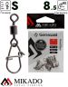 Застежка с роликовым вертлюжком Mikado S тест 8,5 кг. (10 шт.)