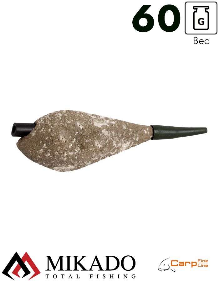 Грузило карповое сменное Mikado асимметричное (песочный) 22S  60 г.