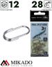 Кольцо заводное Mikado овальное NI № 15 тест 28 кг. (12 шт.)