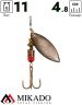 Блесна вращающаяся Mikado WILLOW №3, 11 г., состаренное золото, длина лепестка 48 мм.