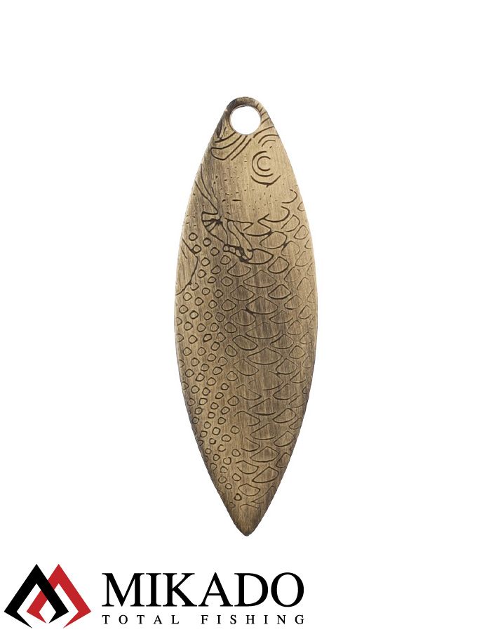Блесна вращающаяся Mikado WILLOW №3, 11 г., состаренное золото, длина лепестка 48 мм.