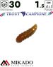 Опарыш силиконовый Mikado TROUT CAMPIONE GARLIC (чеснок) 1.5 см., 0.12 г., 004 (30 шт.)