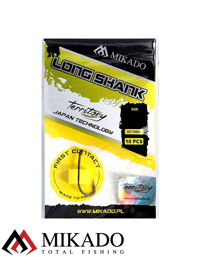 Крючки карповые Mikado TERRITORY LONG SHANK  № 8 с тефлоновым покрытием