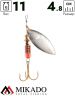 Блесна вращающаяся Mikado WILLOW №3, 11 г., состаренное серебро, длина лепестка 48 мм.