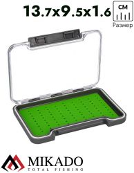 Коробочка для нахлыстовых мушек Mikado UAM-96SB-GY (13.7 см x 9.5 см x1.6 см.)