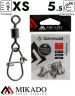Застежка с роликовым вертлюжком Mikado XS тест 5,5 кг. (10 шт.)