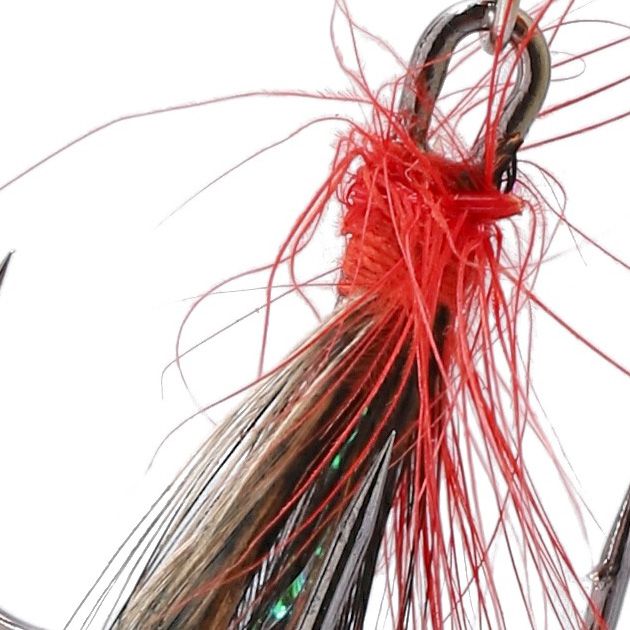 Блесна вращающаяся с кисточкой Mikado M-GRUB № 2, 7 г., SILVER/RED TIGER
