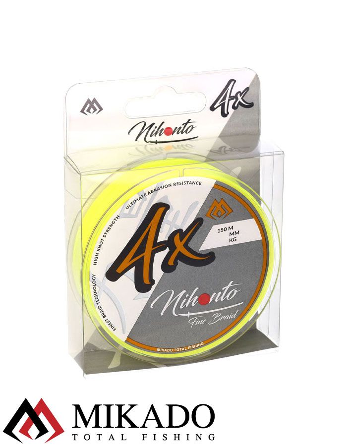 Плетеный шнур Mikado NIHONTO FINE BRAID 0,16 fluo (150 м) - 12.50 кг.