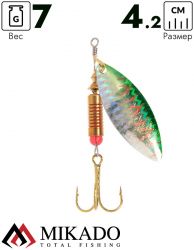 Блесна вращающаяся Mikado STREAM №2, 7 г., серебро 66 HOLO, длина лепестка 42 мм.