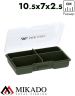 Коробочка-вкладыш Mikado UAC-CA004-H для карповых аксессуаров (10,5 х 7 х 2,5см, 4 ячейки) зелёная