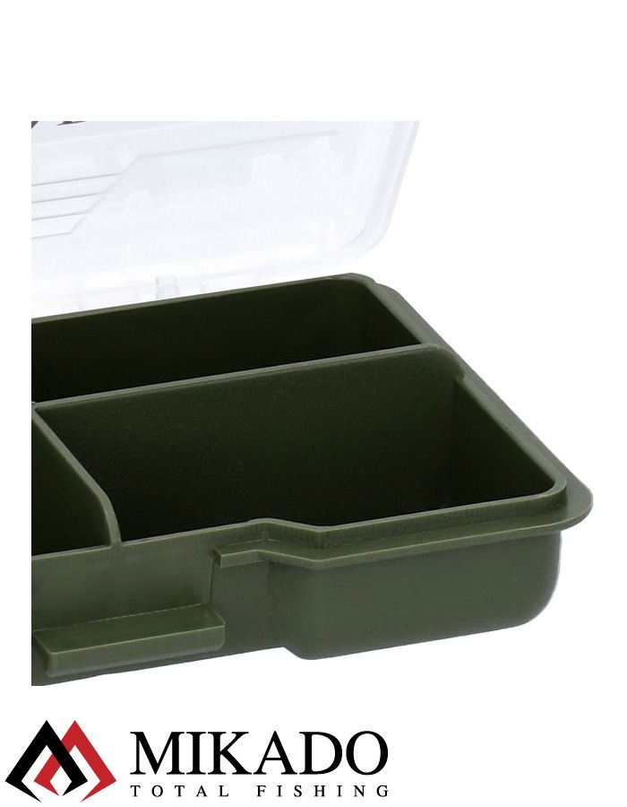 Коробочка-вкладыш Mikado UAC-CA004-H для карповых аксессуаров (10,5 х 7 х 2,5см, 4 ячейки) зелёная