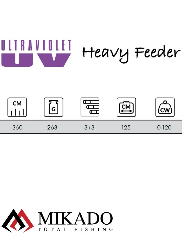 Удилище фидерное Mikado ULTRAVIOLET HEAVY Feeder 360 (до 120 г.)