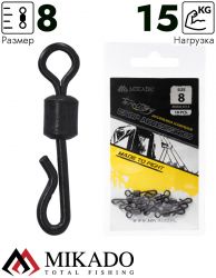 Роликовый вертлюг Mikado с зацепом №8B тест 15 кг. (10шт.)