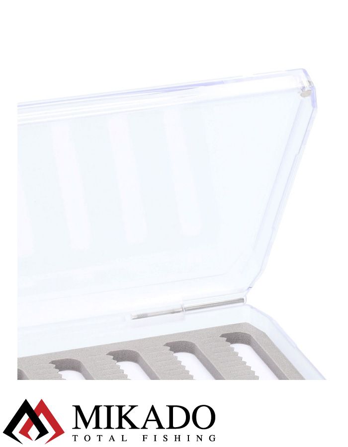 Коробочка для мормышек и мушек Mikado Fly на магнитах (18,5 x 12,5 x 2,4 см.) прозрачная