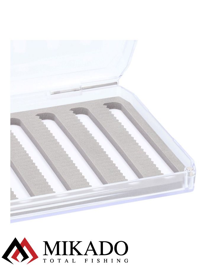 Коробочка для мормышек и мушек Mikado Fly на магнитах (18,5 x 12,5 x 2,4 см.) прозрачная