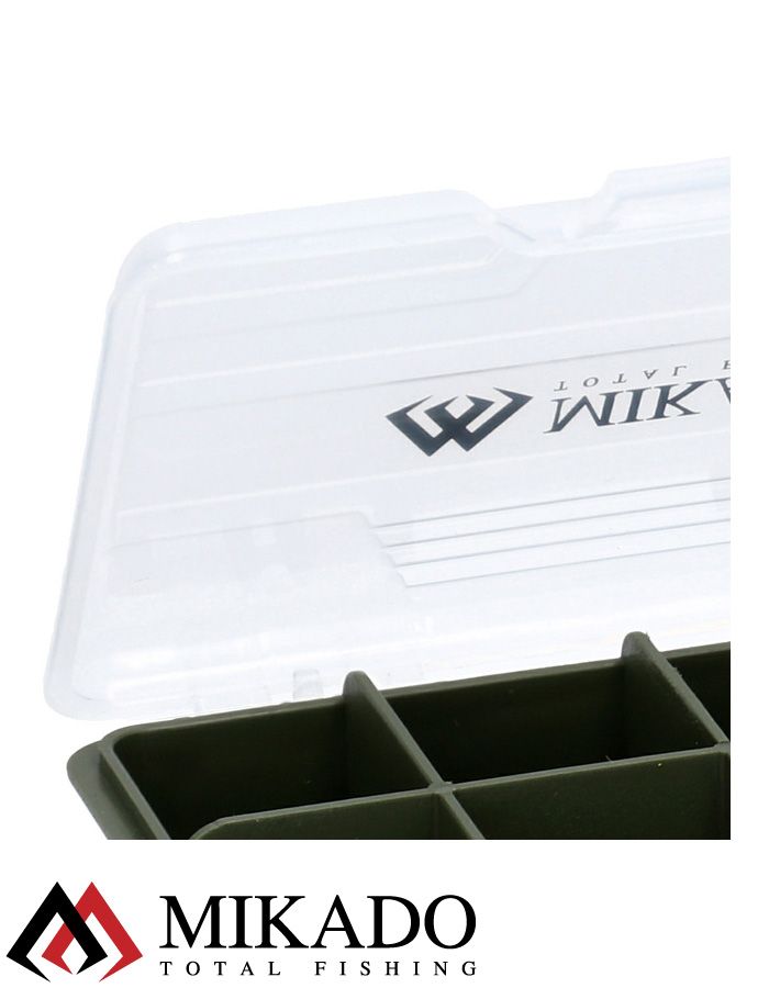 Коробочка-вкладыш Mikado UAC-CA008-H для карповых аксессуаров (10,5 х 7 х 2,5см, 8 ячеек) зелёная