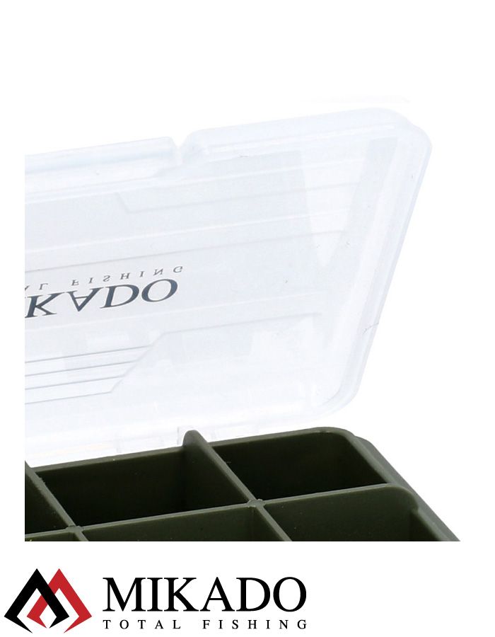 Коробочка-вкладыш Mikado UAC-CA008-H для карповых аксессуаров (10,5 х 7 х 2,5см, 8 ячеек) зелёная