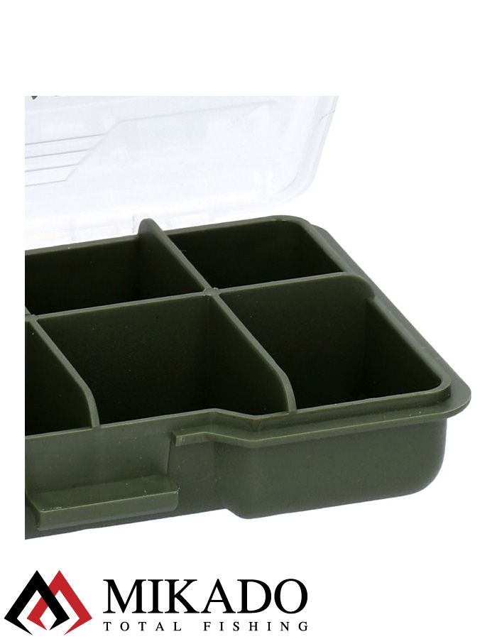 Коробочка-вкладыш Mikado UAC-CA008-H для карповых аксессуаров (10,5 х 7 х 2,5см, 8 ячеек) зелёная