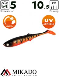 Виброхвост Mikado Sicario 10.5 см., 10 г., ORANGE PERCH (5 шт.)