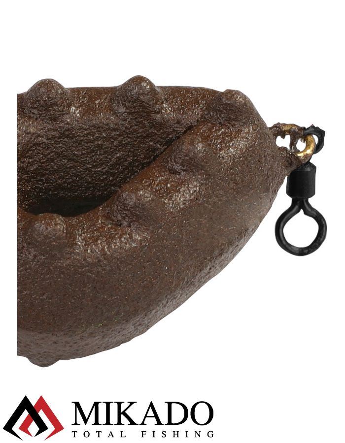 Грузило карповое Mikado с вертлюжком. для лодки (тёмно-зелёный) 02G  130 г.