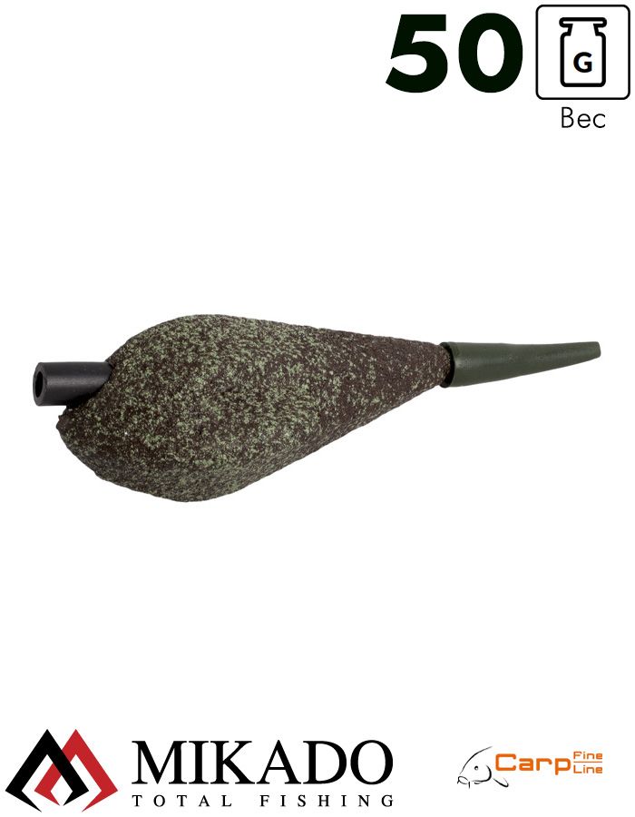 Грузило карповое сменное Mikado асимметричное (тёмно-зелёный) 22G  50 г.