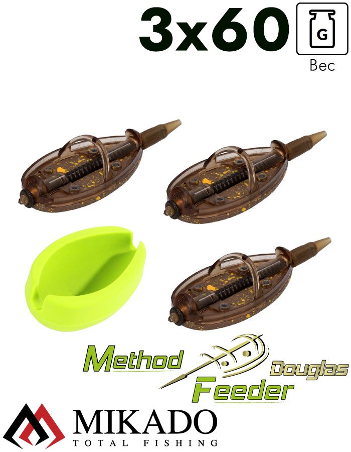 Набор методных кормушек Mikado DOUGLAS L (3x60 г.+ форма)