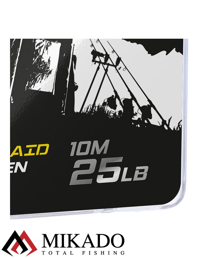 Поводочный плетеный шнур Mikado Territory COATED BRAID 25LB (10 м) зелёный-camo