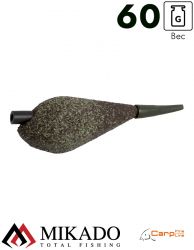 Грузило карповое сменное Mikado асимметричное (тёмно-зелёный) 22G  60 г.