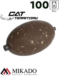 Грузило для ловли сома Mikado сквозное, круглой формы (коричневый) 46BR  100 г.