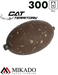 Грузило для ловли сома Mikado сквозное, круглой формы (коричневый) 46BR  300 г.