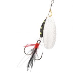 Блесна вращающаяся с кисточкой Mikado M-GRUB № 3, 9 г., SILVER/BLACK LEMON