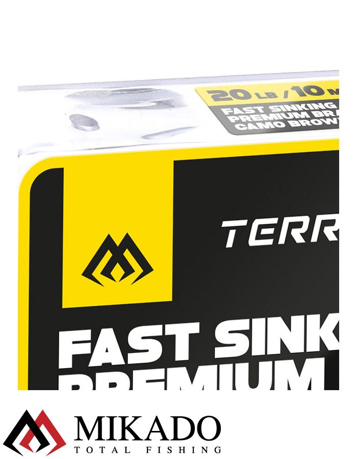 Поводочный плетеный шнур Mikado Territory FAST SINKING PREMIUM BRAID 20Lb (10 м) коричневый