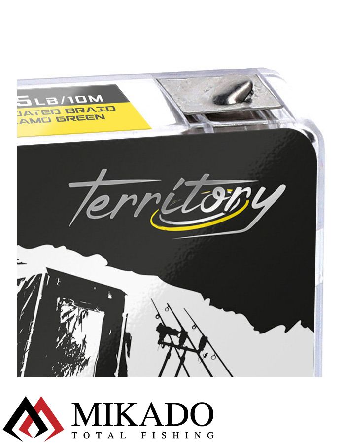 Поводочный плетеный шнур Mikado Territory COATED BRAID 35LB (10 м) зелёный-camo