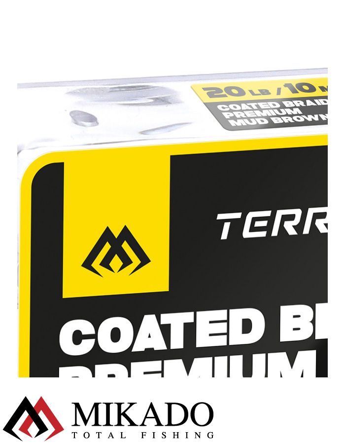 Поводочный плетеный шнур Mikado Territory COATED BRAID PREMIUM мягкий в оболочке 20LB (10 м) корич.