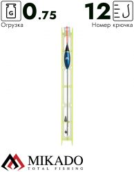 Оснастка для удочки Mikado 004 - 0.75 г. (леска 8 м., 0.14, поводок 0.12, крючок 12)