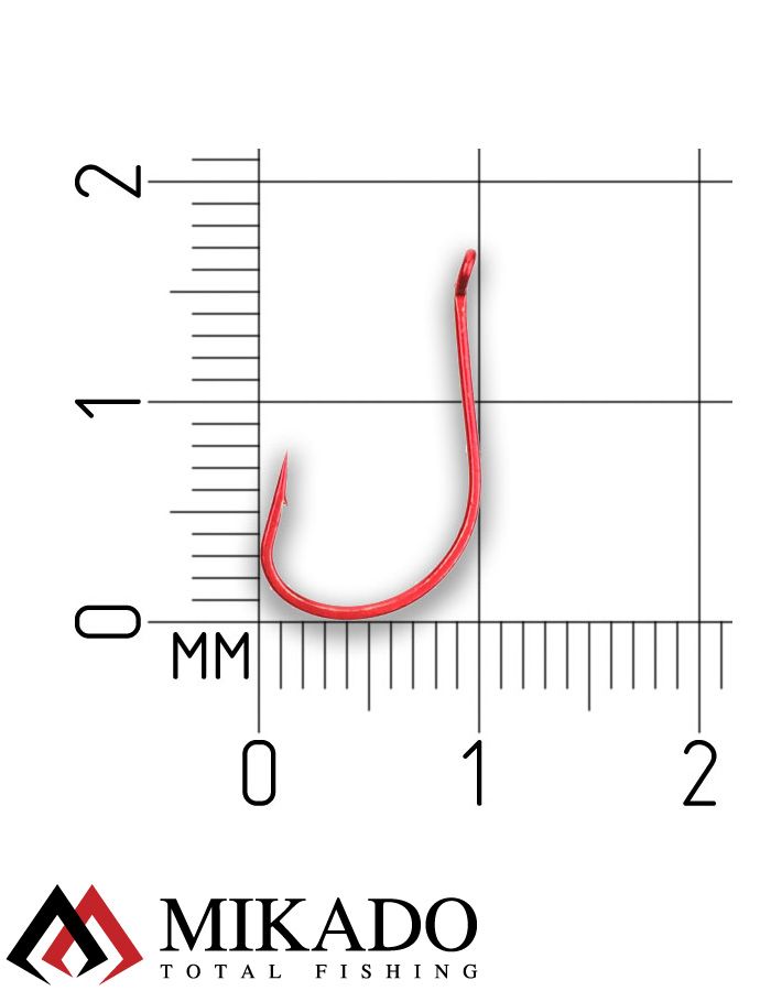 Крючки Mikado SENSUAL - KEIRYU W/RING № 4 RED (с ушком) ( 10 шт.)