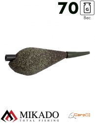 Грузило карповое сменное Mikado асимметричное (тёмно-зелёный) 22G  70 г.