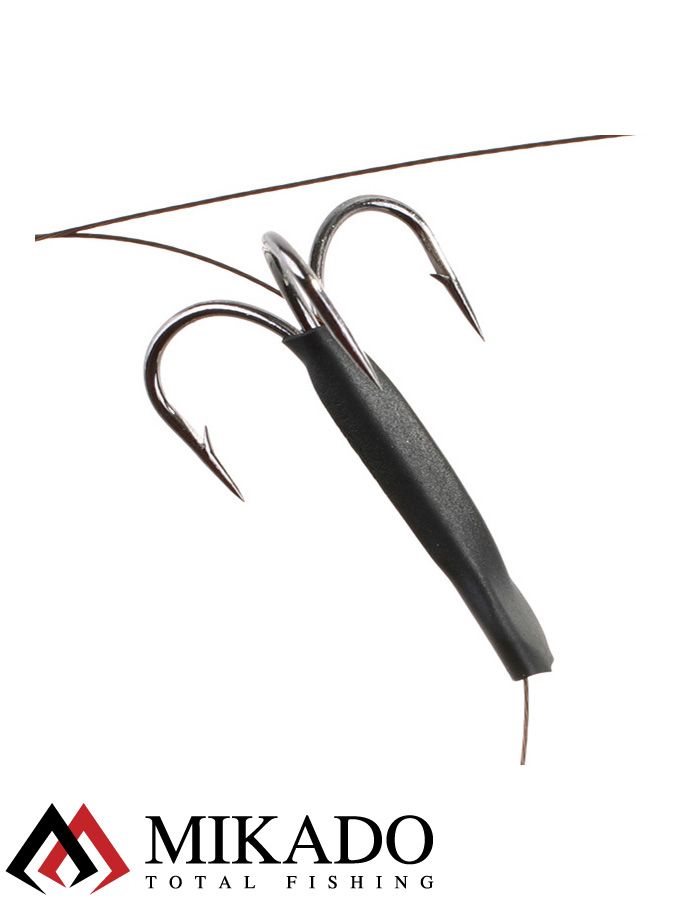 Система стальных поводков Mikado X-Plode с 2 тройниками № 1, 40 см., 10 кг.( 2 шт.)
