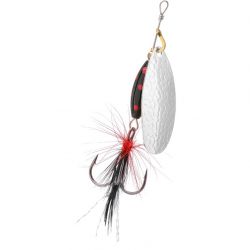 Блесна вращающаяся с кисточкой Mikado M-GRUB № 3, 9 г., SILVER/BLACK TIGER