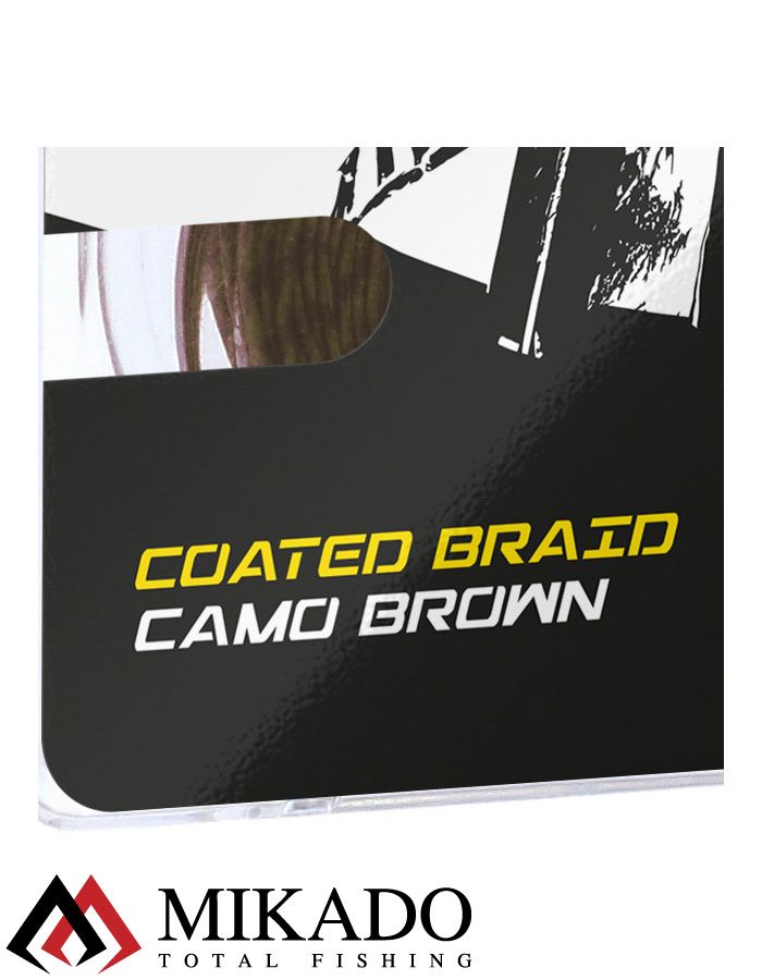 Поводочный плетеный шнур Mikado Territory COATED BRAID 35LB (10 м) коричневый-camo
