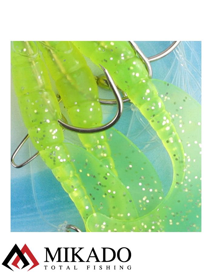 Морская оснастка Mikado TREBLE PILK TWIST RIG 6см, крючок № 4/0  ( 3шт.)