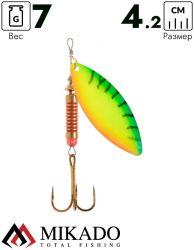 Блесна вращающаяся Mikado STREAM №2, 7 г., серебро TR, длина лепестка 42 мм.